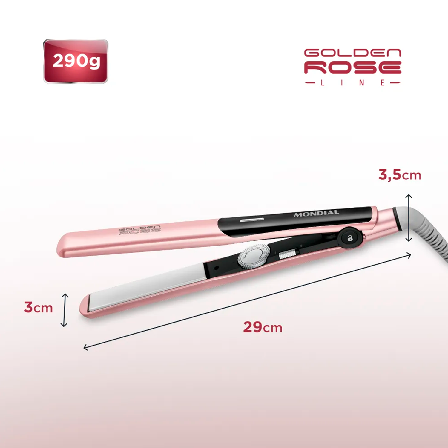 Prancha Alisadora Mondial Golden P-20 Bivolt 220°c Prancha Alisadora Mondial Golden P-20 Bivolt 220°c
